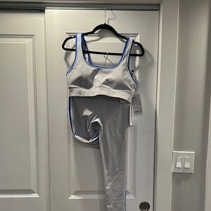 Athleta Gray and Blue Activewear Set